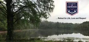 Camp For Heroes Logo on Landscape