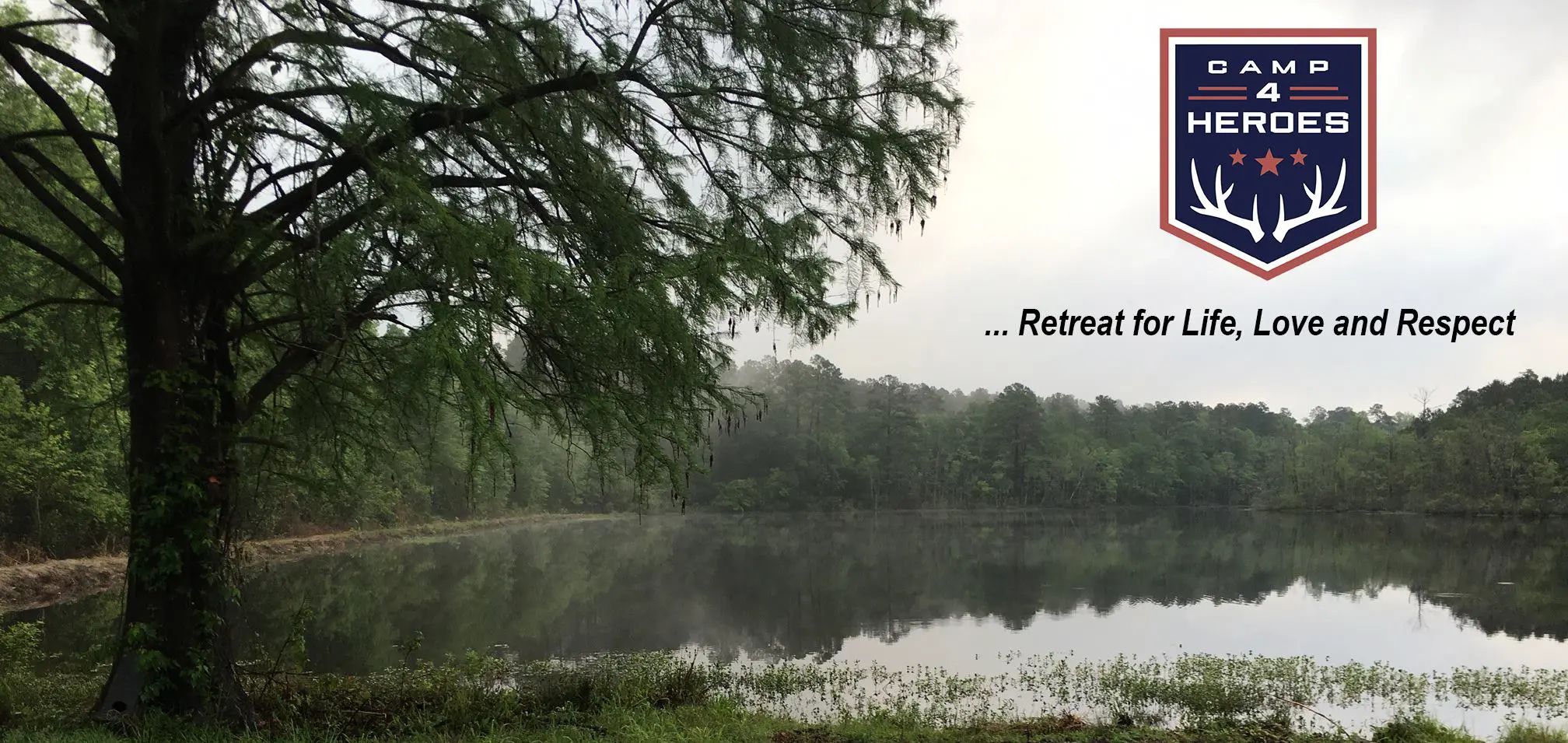 Camp For Heroes Logo on Landscape