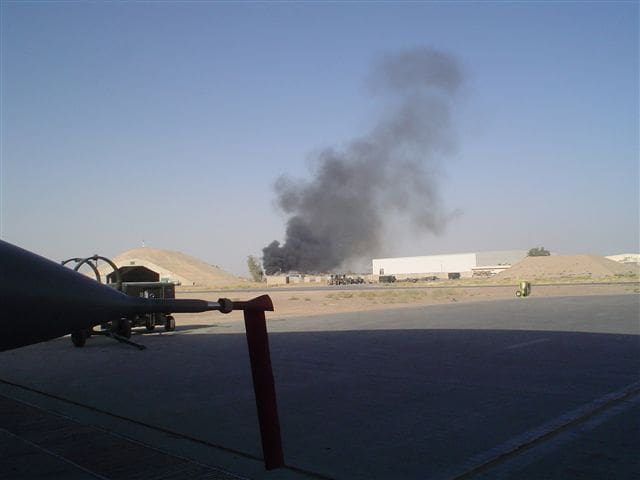 Smoke coming from a burning pit